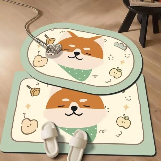 Absorbent Bathroom Mat Toilet Mat Mat Non-slip Household Toilet Door Carpet Cartoon Diatom Mud Mat