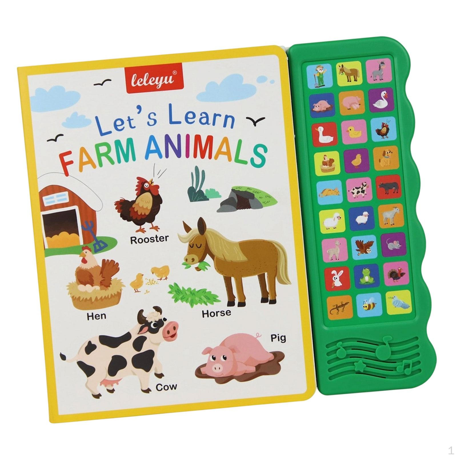 

English Words Sound Book Audio Educational Animal Cognitive for Boys Girls Listen and Learn Farm Animals