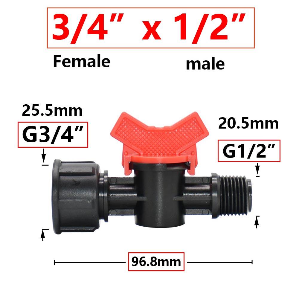 Garden Tap1/2 3/4" Male Female Thread Tap Connector Irrigation Miniature Valve Water Flow Control Valve Crane Quick Fittings