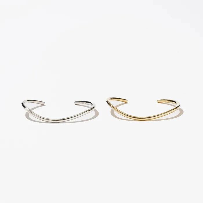 Silver Floe Curve Bangle Bracelet