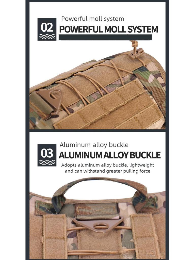 Outdoor Tactical Dog Harness with Leash, Vest & Clothing - Nylon Military Training Gear