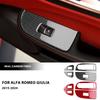 For Alfa Romeo Giulia 2015-2024 Window Switch Lifter Panel Trim Frame Sticker Carbon FIber Car Interior Decoration Accessories