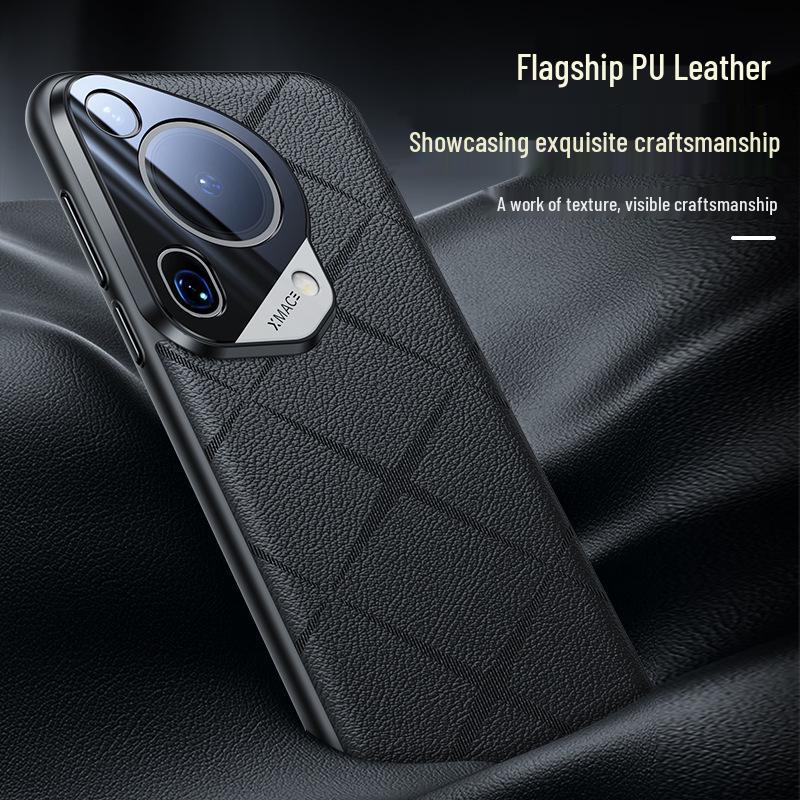 P70U Matte Embossed Leather Phone Case with Edge Protection & Anti-Fingerprint Film