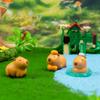 Miniature Cartoon Capybara Model Figurine Desk Garden Landscape Ornament Resin Craft Home Office Decor Car Desktop Decor Gifts