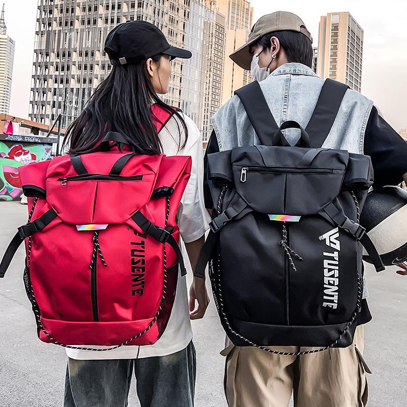

Sports Wind Curling Alphabet Basketball Bag Large Capacity Leisure Travel Fitness Backpack красный