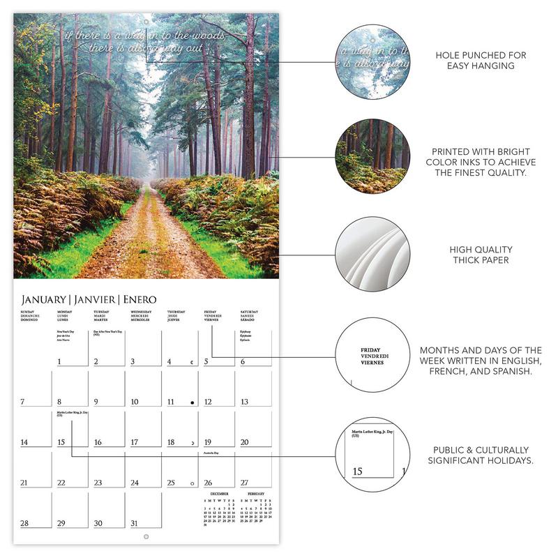 Väggkalender 2025 In i skogen Månadsvis landskapskalender Bildstilskalender för nyårsgåvor Julstrumpa Fest