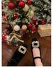 Wool version~ Diamond buckle small square head with woolen thick heel Mary Jane single shoes women's leather small heels ladyshoes