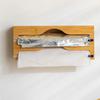 Wall Mounted Cling Film Cutter Box Bamboo Fresh Bag Cutting Holder Wrap Dispenser  Household