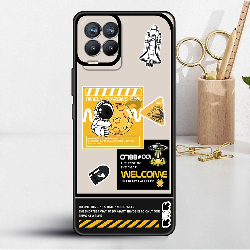 Case For Realme 8 C21y GT Neo 2 3 8i C21 7 C11 6 C12 C35 C3 GT 9 Pro C12 Master Funda Phone Cover Luxury Astronaut