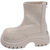 2025 New Fashion Women Ankle Boots Chunky Platform Heels Zipper Punk Short Booties Shoes Zapatos Mujer