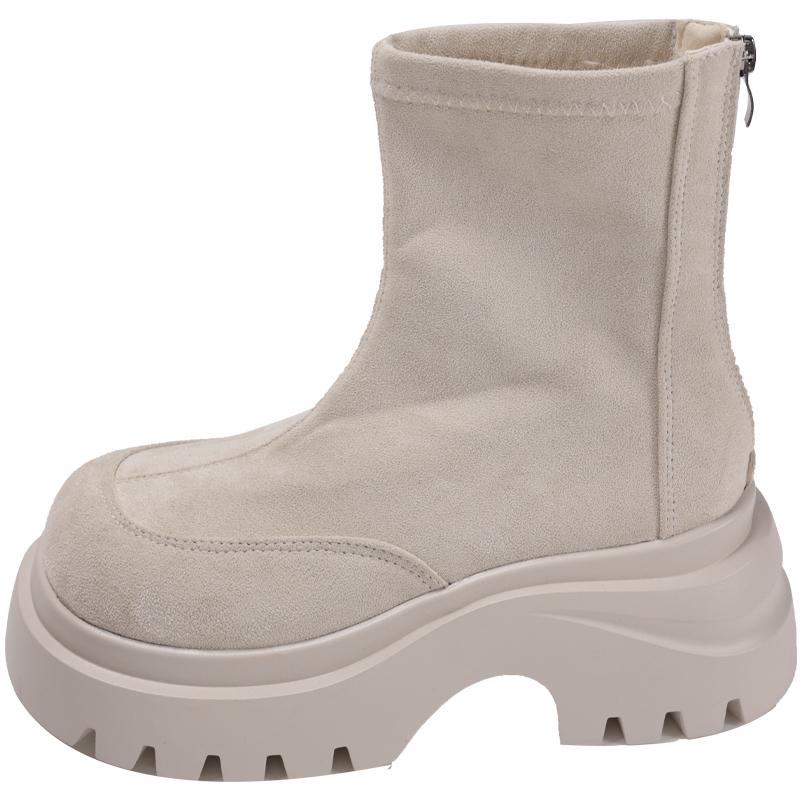 2025 New Fashion Women Ankle Boots Chunky Platform Heels Zipper Punk Short Booties Shoes Zapatos Mujer