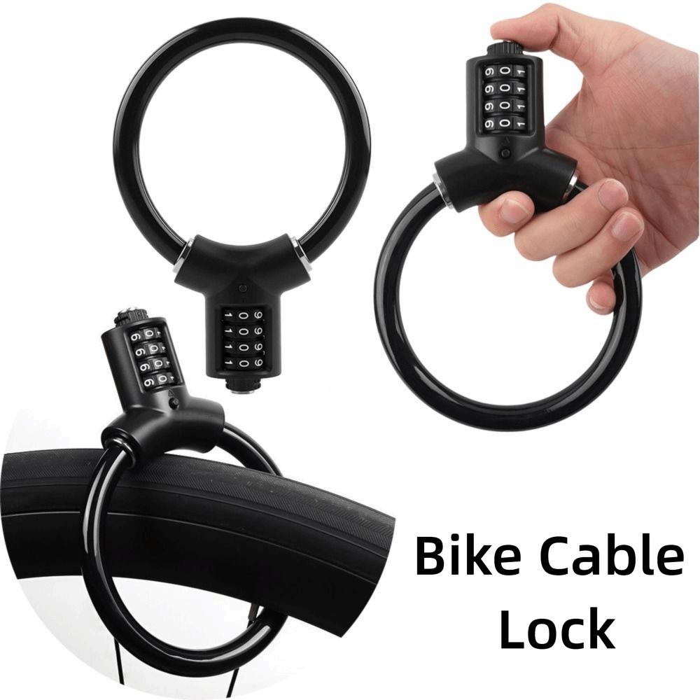 Portable Bike Cable Lock Steel Cable Ring Lock High-strength Bicycle Combination Lock E-Scooter