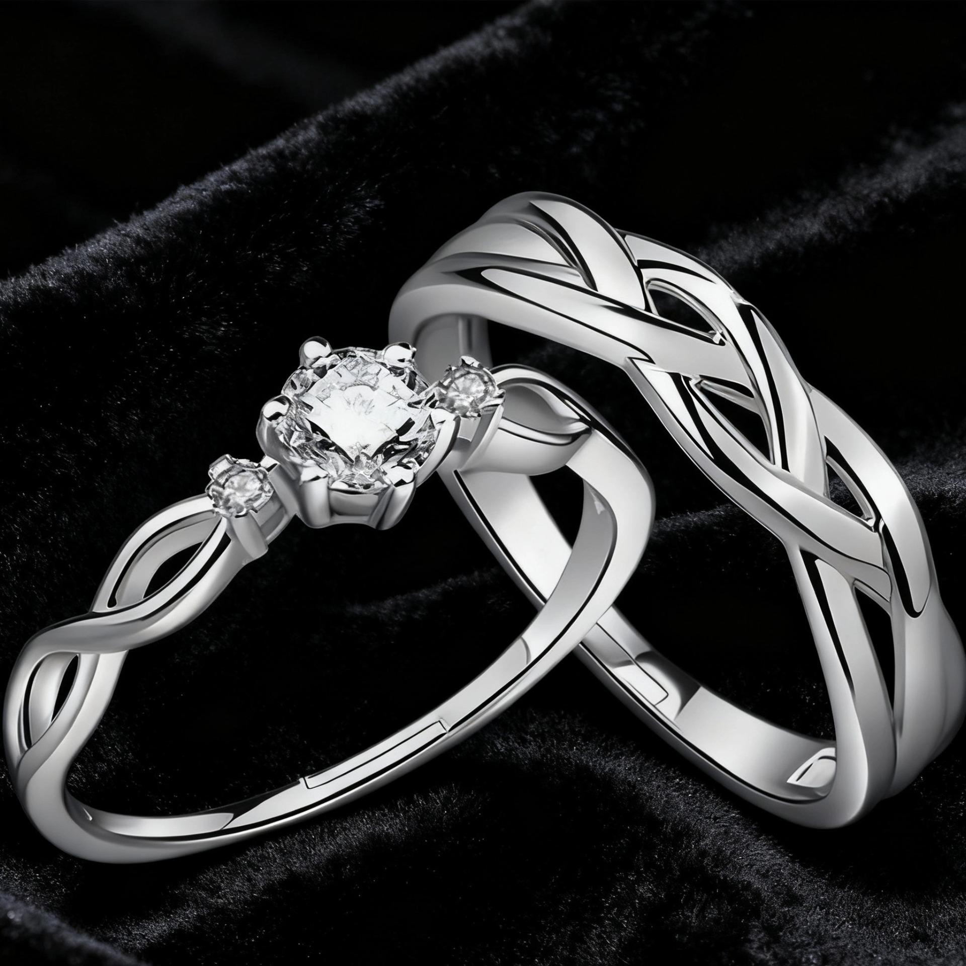 2025 Stylish Diamond-Set Couple Rings: Classic, Versatile Jewelry for Men and Women Men s