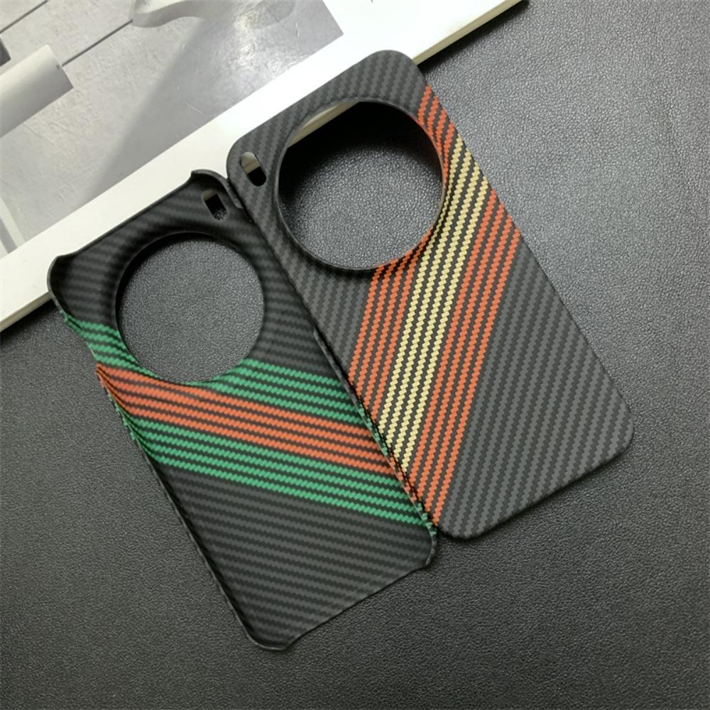 Slim Carbon Fiber Stripes Texture PC Frameless Phone Case For VIVO X300 X200 X100 S Pro Mini Ultra Heat Dissipation Cover