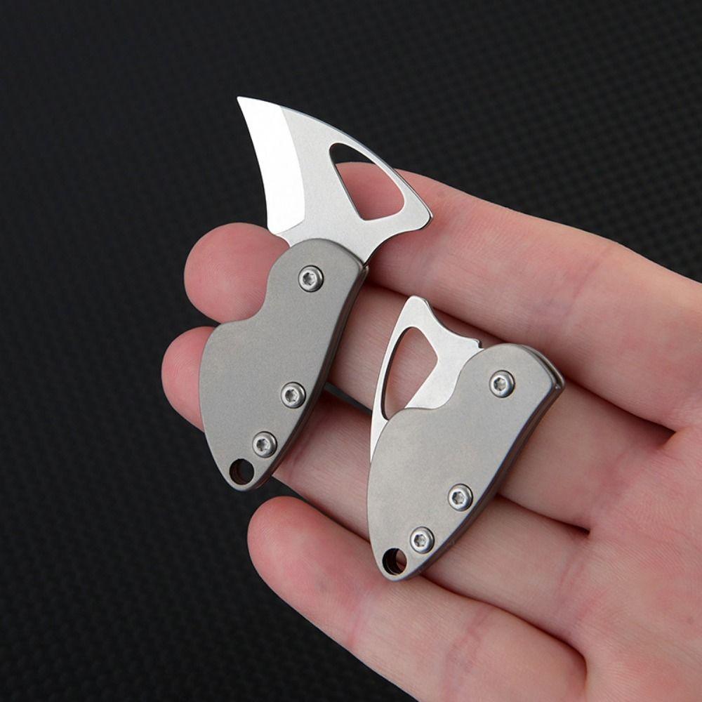 Keychain Pendant Mini Folding Cutter High Hardness Rust-resistant Portable Sharp Cutter Titanium Alloy Multi-purpose