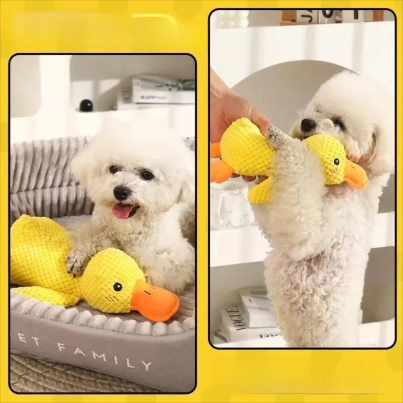 Dog Toy Plush,Sleeping Duck With Sound Pet Interactive Plush Bite Resistant Teeth Grinding Puppy Cat Relieve Boredom Pet Product