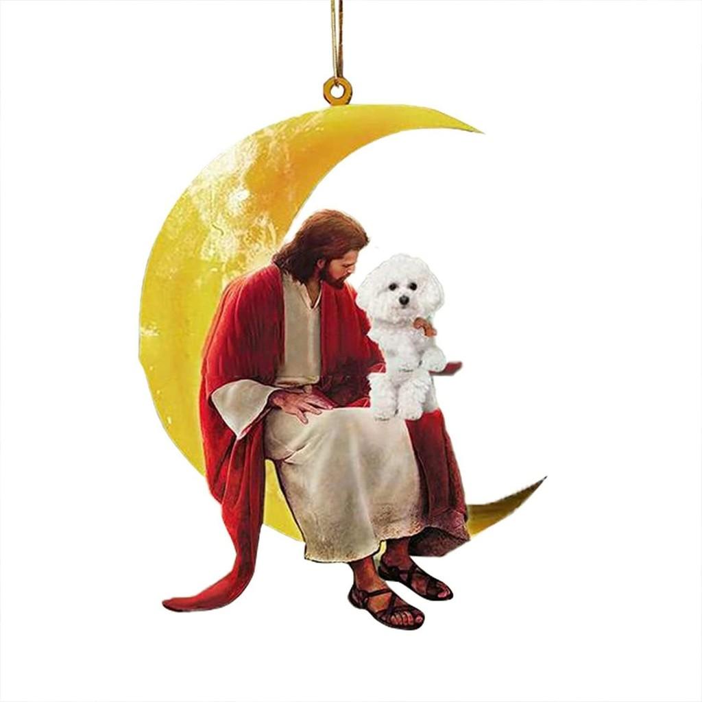 

Каноя Собака Праздничная Луна Акриловое Рождественское Украшение Веселая Подвесная Декорация Транспорт Для 6