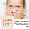 12Pcs Kids Cartoon False Nails - Cute Christmas Themed Pattern, Embossed Press On Nails, Self-adhesive Fake Nails DIY Art