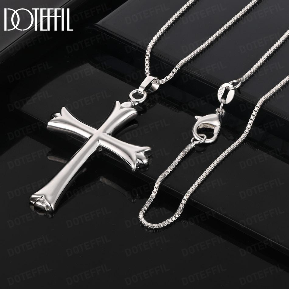 925 Sterling Silver Fashion Jewelry Cross Pendant Necklace