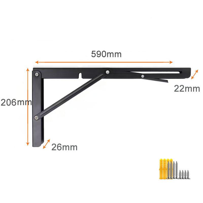 Folding Shelf Brackets 24 inch Heavy Duty Triangle Bracket Adjustable Wall Mounted Space Saving DIY Bracket for Table Work Bench 24 inch-2pcs(1 pair)