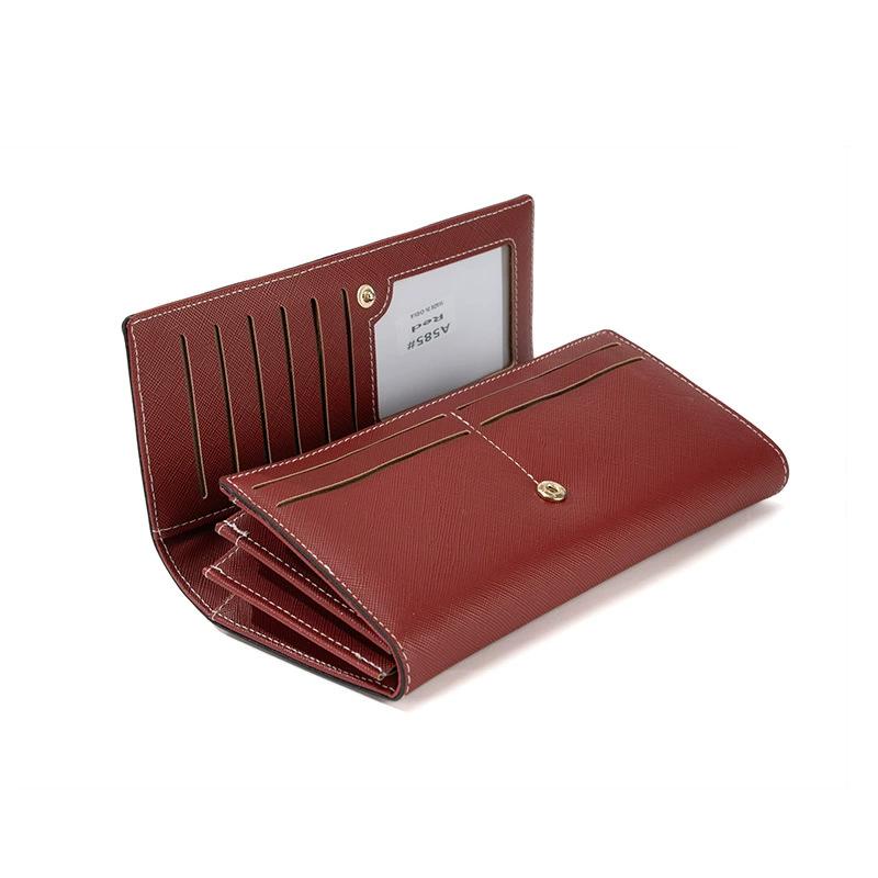 Portafoglio Lungo da Donna Grande Capacità Pelle da Donna Anti-Furto RFID Puro Porta Carte di Credito Elegante Portamonete da Donna