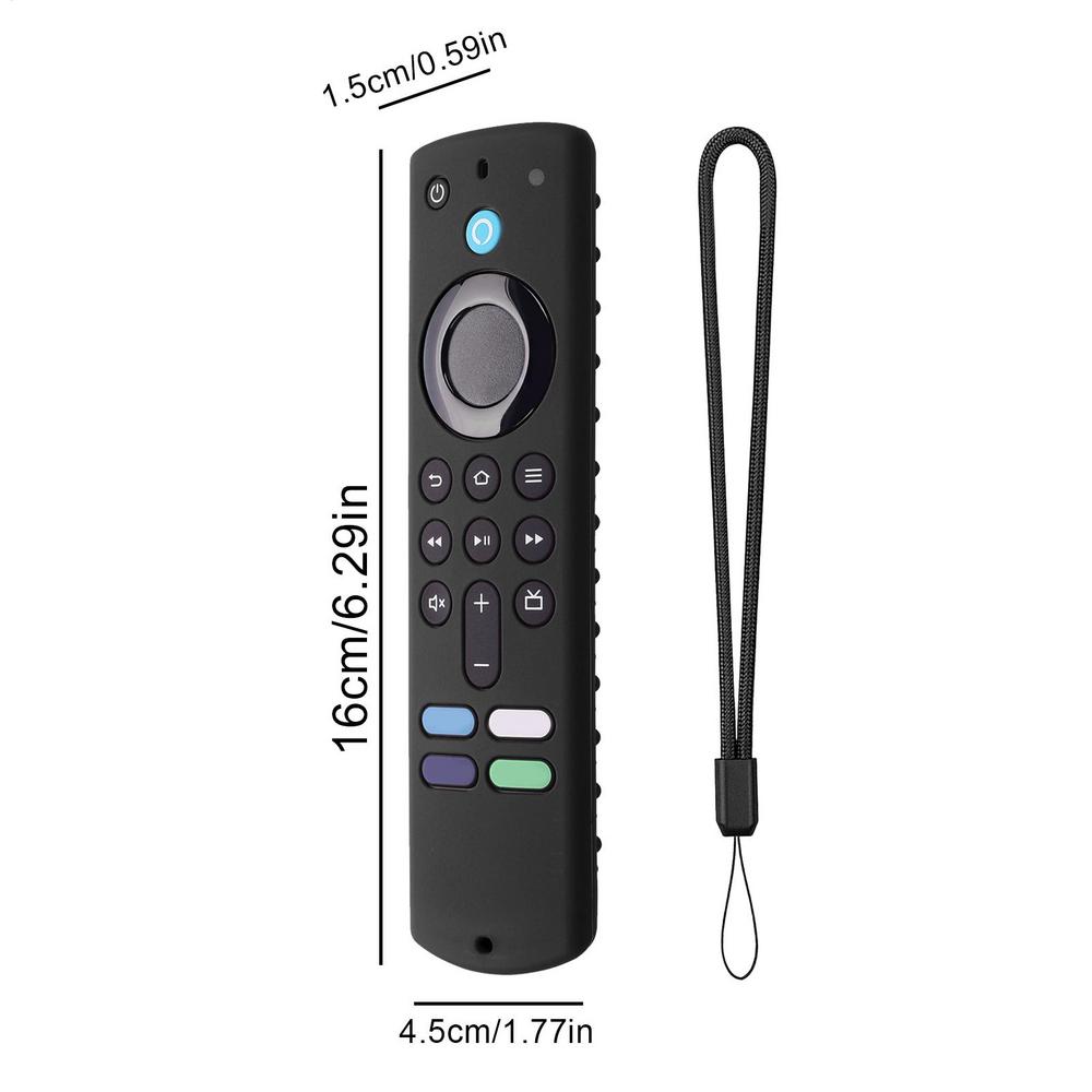 Silicone Remote Control Cover for Fire TV Stick 4K Controller Anti-drop Dustproof Tv Remote Case Shell with Lanyard