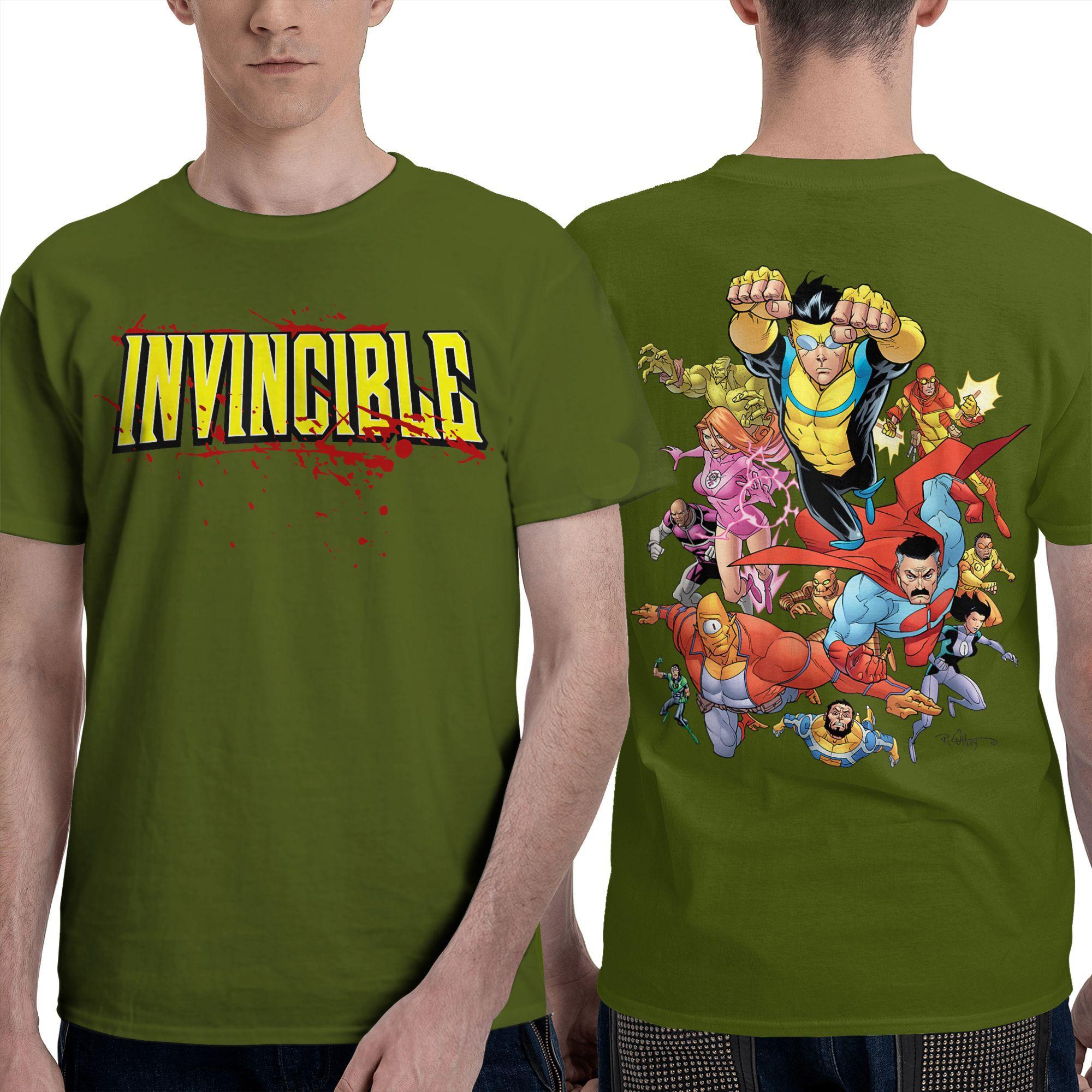 

Crazy Invincible Cartoon T-Shirts for Men Crewneck 100% Cotton T Shirts Short Sleeve Tees Plus Size Clothes 4XL