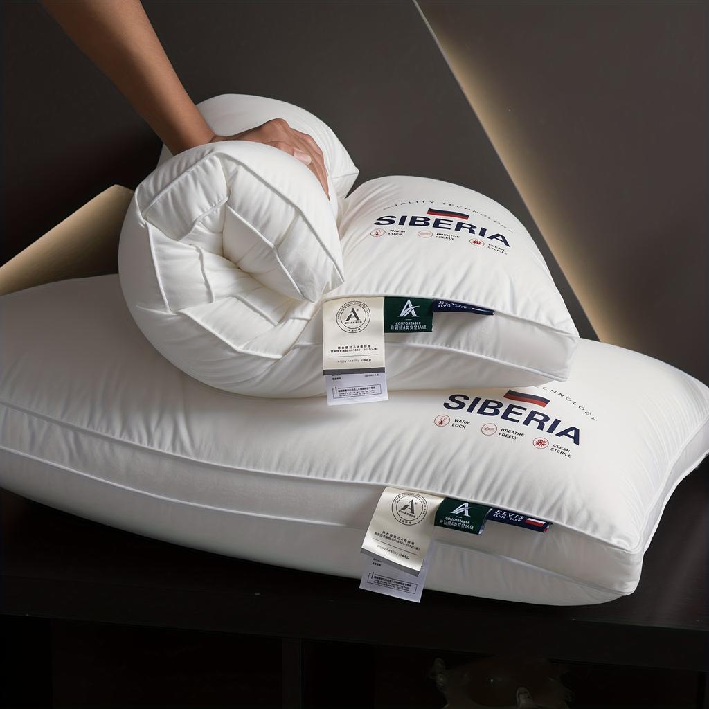 All Cotton Pillow with Thickened and Encrypted Core for Neck Protection, Available In 3 Heights, Bedroom Pillow, White