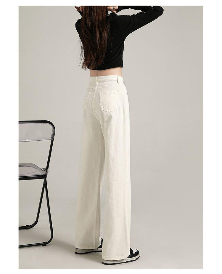 > Aprikot Samt Weite Hosen: Damen Herbst/Winter 2026 High-Waist Warme Gerade Hosen