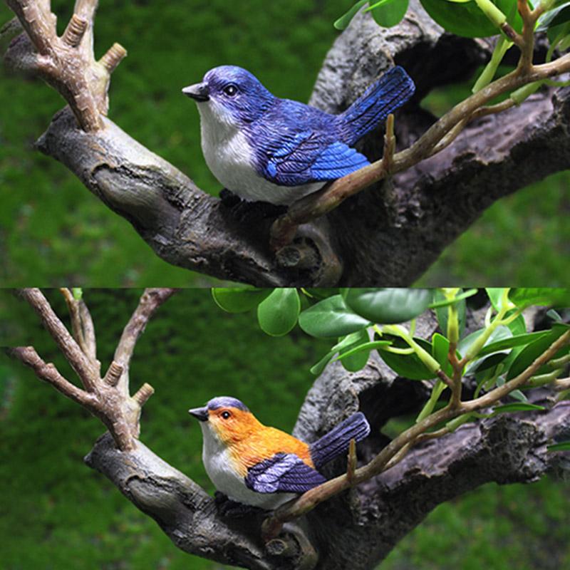 4Pcs Mini Bird Figure Model Cartoon Resin Crafts Diy Plant Bonsai Figurines Fairy Garden Dollhouse Miniatures Decor
