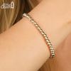 EFFIE QUEEN 925 Sterling Silver Simple Beads Bracelet Fashion Chunky 4mm Ball Beads Chain Bracelet Stackable Jewelry Gift GAB04