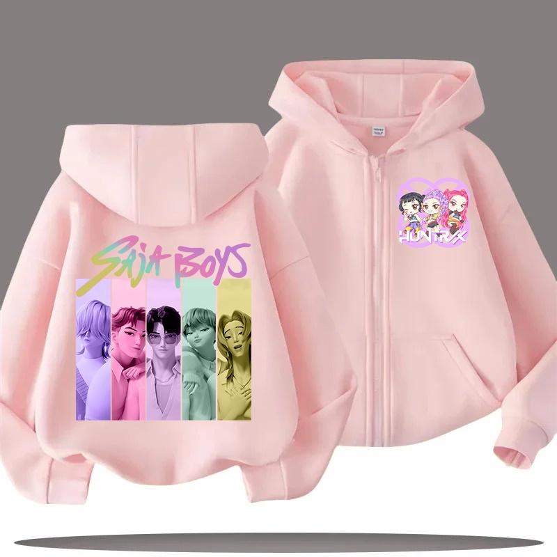 2025 Hot Funny Zip Up Sweatshirts Kpop Demon Hunters Hoodie Children Clothes Kid Girl Boy Sweatshirt Zipper Hoody Casual Top