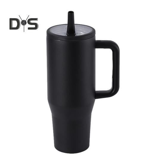 40 Oz Termiczny Kubek Ze Stali Nierdzewnej z Słomką Flip Szczelny Izolowany Kubek Podróżny z Uchwytem Do Domu, Biura, Samochodu