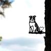 Handgeschmiedete Hundefigur Terrassendekoration Rostbeständige Gartenkunst
