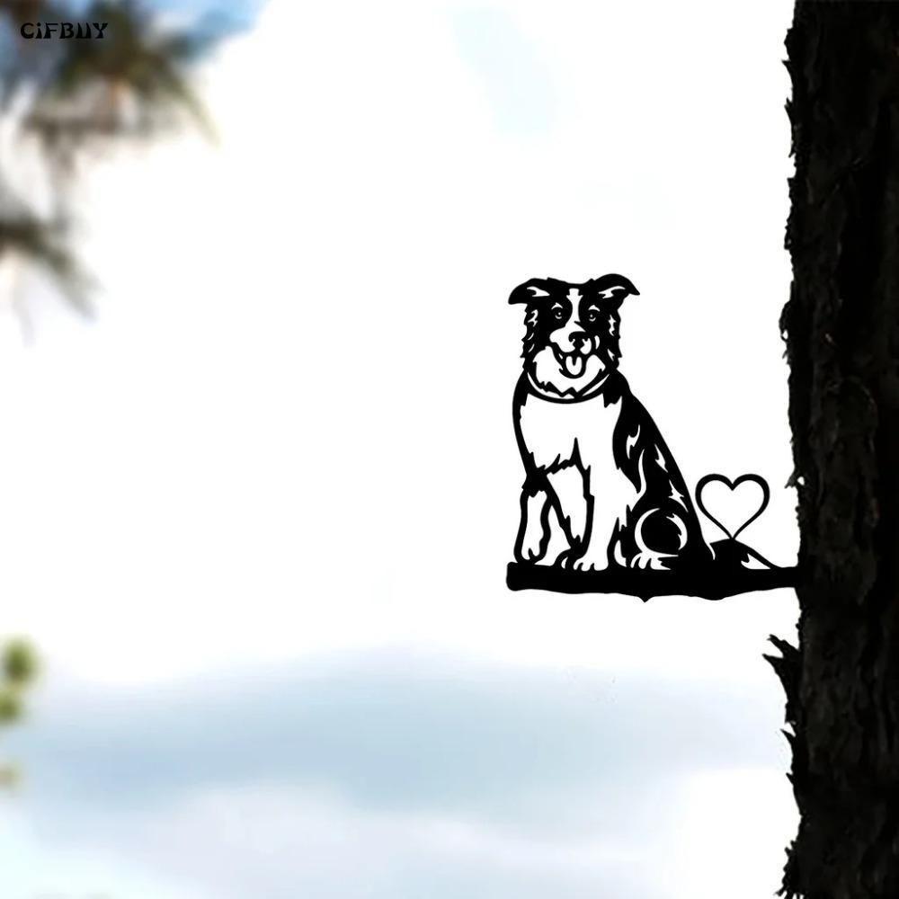 Handgeschmiedete Hundefigur Terrassendekoration Rostbeständige Gartenkunst