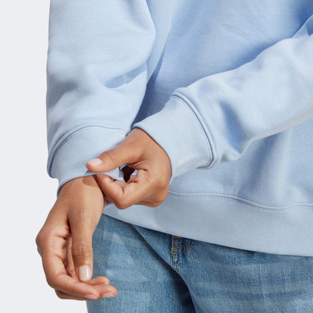 Adidas Originals Trefoil Logo Print Hoodie Women Hoodie Blue IK7690