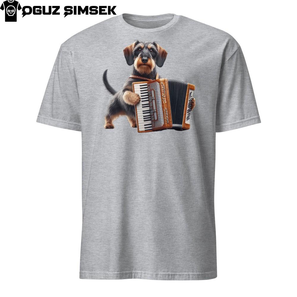 

Очаровательная футболка с таксой, играющей на аккордеоне - Милая футболка с собакой! M