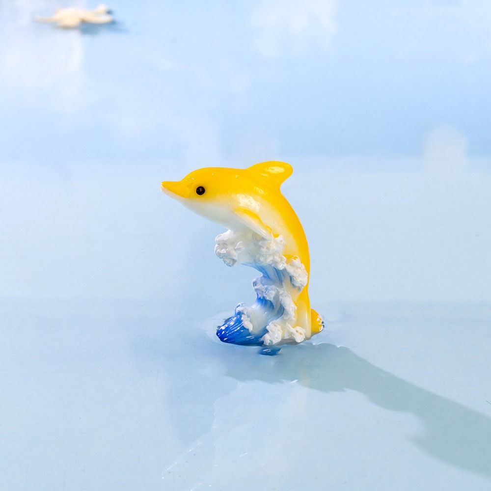 Cartoon Dolphins Micro Landscape Ocean Series Car Desktop Ornaments Mini Dolphins Ornaments  Car
