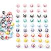 2pcs Handmade Ceramic Porcelain Hand Painted Beads Charm Round Spacer Beads for DIY Necklace Bracelet Jewelry Craft Making Accessories