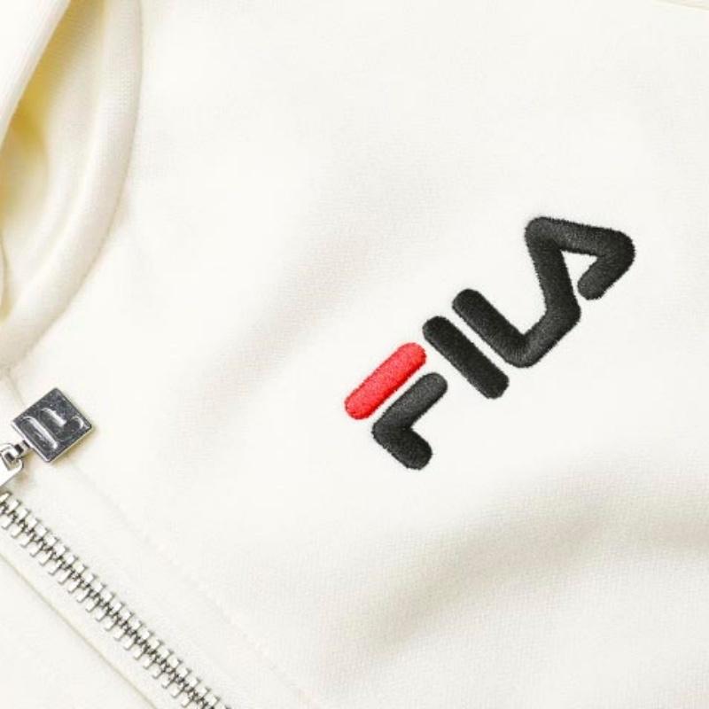New FILA Sweatshirt Women's Milk Salt White F51W138599F-IV