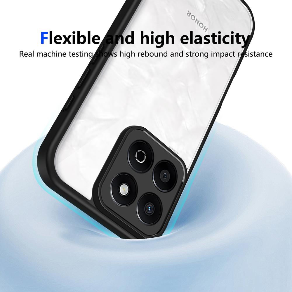KEYSION Transparent Phone Case for HONOR X7d 5G Soft Silicone+PC Clear Shockproof Phone Back Cover for Huawei Honor 400 Smart 5G