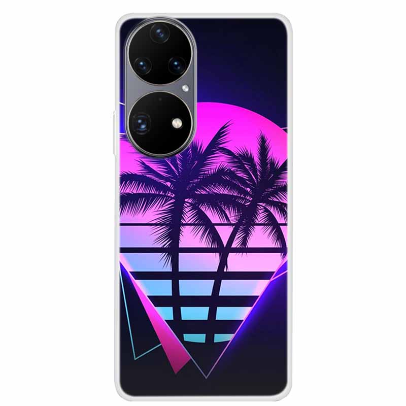 For Huawei P50 Pro Case P50 P50E Clear Fashion TPU Silicone Shockproof Phone Case for Huawei P50 Pro Case P 50 Protective P50Pro