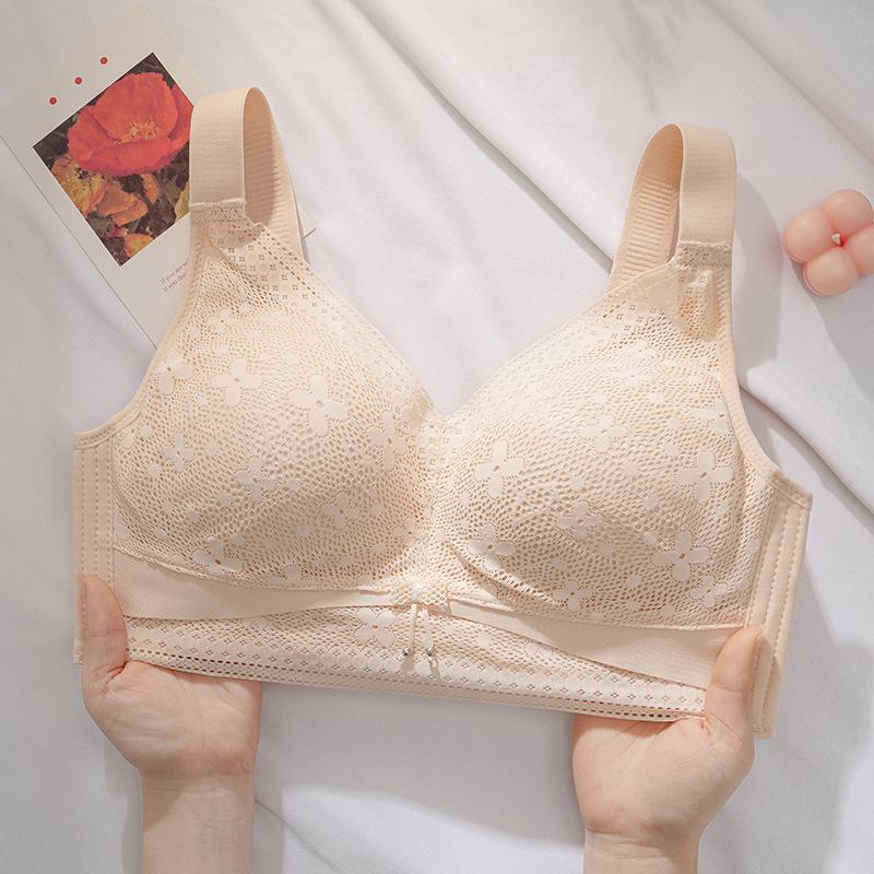 Large Size Wireless Lace Bra for Women Plus Size Support Bra with Wide Straps