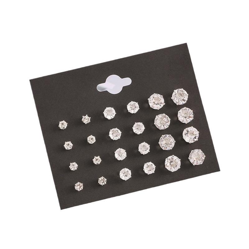 Fashionable Crystal Six-claw Zircon Stud Earrings