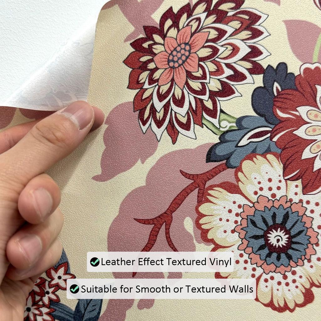 Baroque Flower Peel and Stick Wallpaper Flower Leaves Contact Paper Self Adhesive Wall Paper Roll for Bathroom Walls Furniture