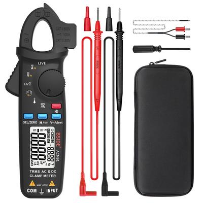 BSIDE DC Current Clamp Meter with 1mA True Auto 6000 and Capacitance Meter with Back Clip Resolution, RMS, Ranging, Counts, Voltage, Current,