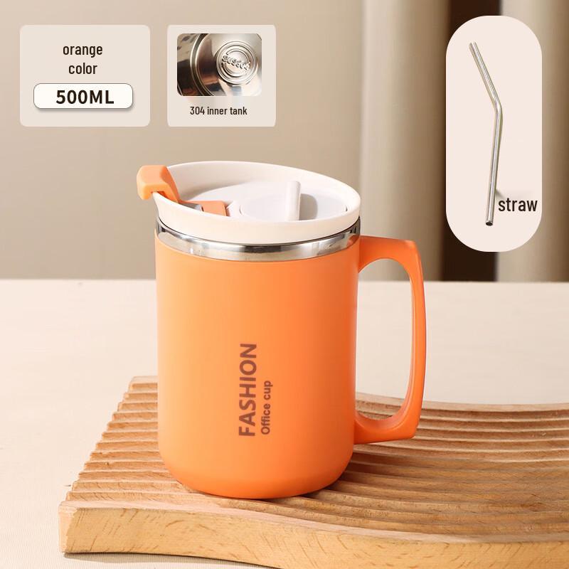 304 Stainless Steel Travel Mug with Tea Infuser & Straw