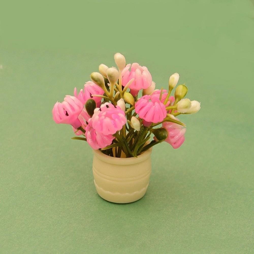 3pcs 1:12 Green Luo Plant Multistyles Finished Flower Vase Potted Plant  Doll House Accessories