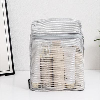 Lässige Nylon-Aufbewahrungstasche mit Reißverschluss Handgehaltene Netztasche Mehrzweck-Netz-Kulturbeutel Kosmetiktaschen für Damen