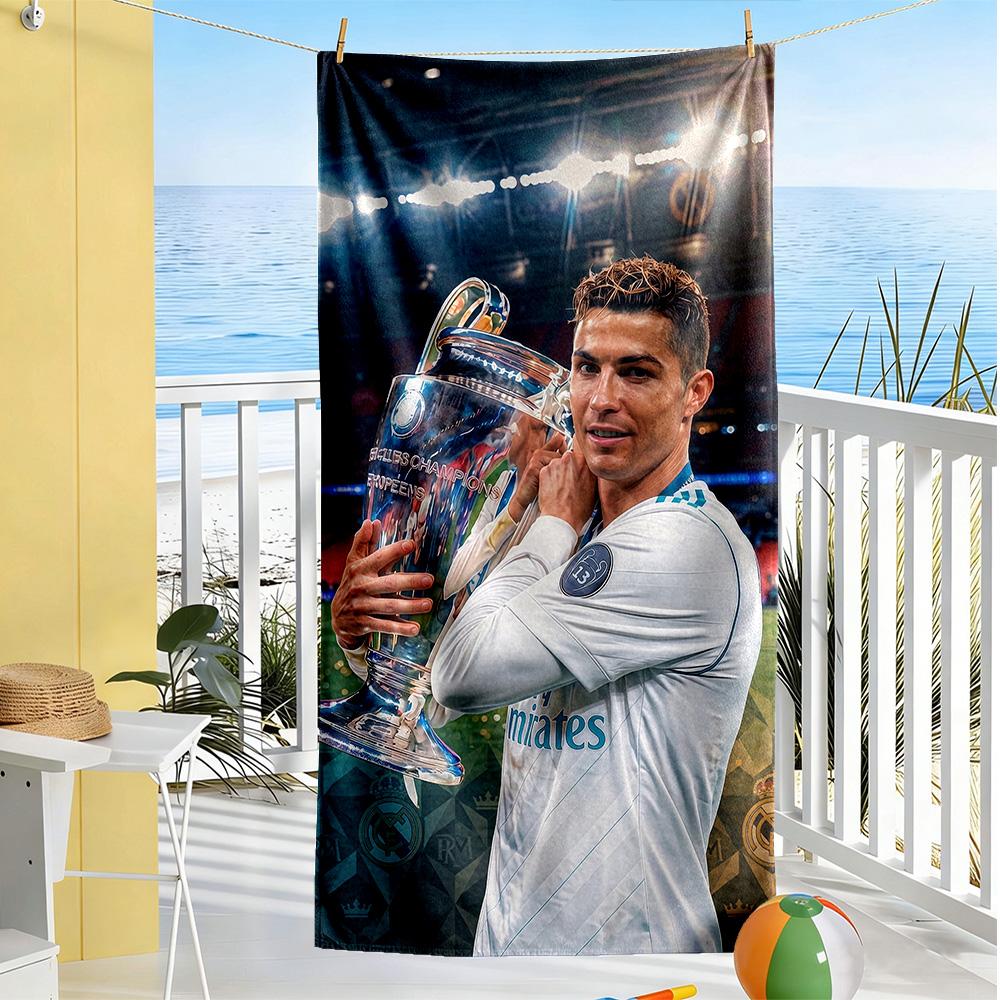 Cristiano Ronaldo Beach Towel Quick-Dry Soft Microfiber Comfortable Lightweight Perfect for Traveling Yoga Camping and Swimming